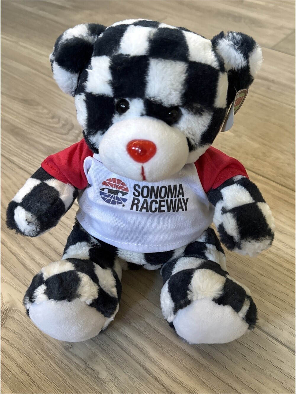 RARE Sonoma Raceway CHECKERS Plush Bear Promo Item NWT
